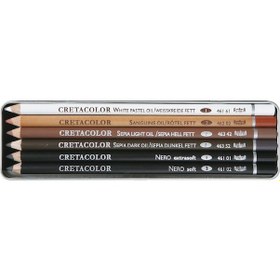 Resim Cretacolor Oil Pencil Drawing Set Karakalem Eskiz Çizim Seti 6'lı 