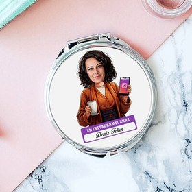 Resim Instagramcı Anne Karikatürlü Makyaj Aynası 