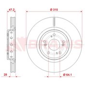 Resim ÖN FREN DİSKİ TAKIM HONDA CRV 1.6 i-DTEC 2012-2018 ( BRAXIS ) 