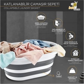 Resim Bee Home Katlanabilir Silikon Çamaşır Sepeti MS054684 