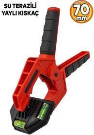 Resim Badem10 Yaylı Kıskaç Su terazili Kırmızı Mandal El Tip İşkence Klips Hobi 70 mm 