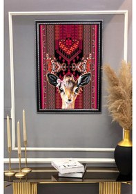 Resim Ceylan Figürlü Dijital Baskılı Kadife Kumaş Çerçeveli Tablo Tbl0076 