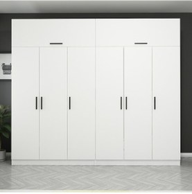 Resim Kale 6 Kapaklı 4ç Zincir Dolap-yüklük - Beyaz 255cm Beyaz 