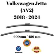 Resim Volkswagen Vw Jetta Av2 2018 2019 2020 2021 2022 2023 2024 Uyumlu Ön Cam Muz Tipi Silecek Süpürgesi Seti 60/48cm Silbak 