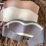 Resim 3 adet Kadınlar için Dikişsiz Strapless Derin Göğüs Pedleri - Görünmez, Kaymaz, Dahili Bardaklar için Destek, Elastik Konfor, Düz Renk, Rahat Stil, Kablosuz, Çıkarılamayan Ped 