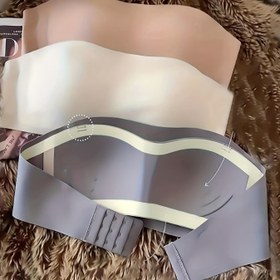 Resim 3 adet Kadınlar için Dikişsiz Strapless Derin Göğüs Pedleri - Görünmez, Kaymaz, Dahili Bardaklar için Destek, Elastik Konfor, Düz Renk, Rahat Stil, Kablosuz, Çıkarılamayan Ped 