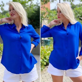 Resim Nova Bazaar Dokuma Viskon Kumaş Efsane Gömlek Saks Mavisi 