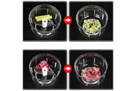 Resim Şarjlı Mini El Rondosu Doğrayıcı Taşınabilir 250 ml Çelik Bıçaklı Nemere 