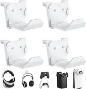 Resim KUNSLUCK PS5, Xbox, Switch Controller için 4 adet duvar askısı, kontrol cihazı ve kulaklık için duvar askısı, yapıştırıcı/vida kurulumu (beyaz) 