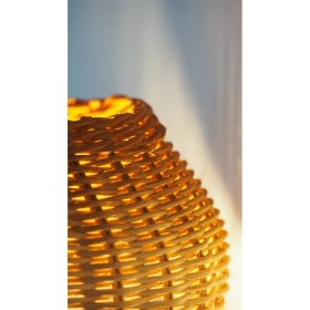 Resim El Yapımı Lale Rattan Duvar Lambası | Doğal ve Otantik Aydınlatma 