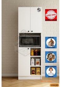 Resim Tamamı Mdf 3 Kapaklı Modern Tasarım Çok Amaçlı Beyaz Mini Fırın D 