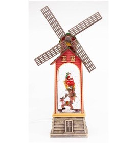 Resim Yel Değirmeni Işıklı Ve Müzikli Kar Küresi 