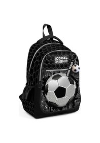 Resim Coral High Kids Futbol Desenli Üç Bölmeli Okul Sırt Çantası 23653 