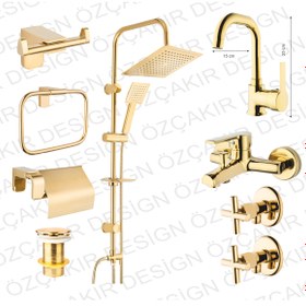 Resim özçakır New Gold 9 Lu Banyo Seti 