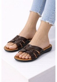 Resim Polex 5304-c Yazlık Kadın Gündelik Terlik Sokak Ev Terliği Kahverengi 