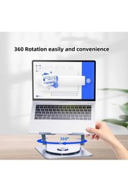 Resim comse Alüminyum 360 Derece Ayarlanabilir Laptop Standı Rgb Çift Fanlı Sogutucu Premium Notebook Tutucu 