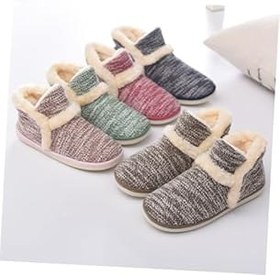 Resim COLLBATH Kalın Kışlık Erkek Ev Terliği Sıcak İç Mekan Kaymaz Tasarım Peluş Ayakkabı 