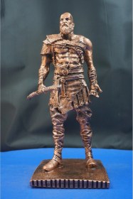 Resim Mitolojik Savaşcı Kratos Heykel Biblo - Ev Ofis Dekoratif Hediyelik Aksesuar 31 Cm Bronz 