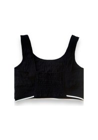 Resim Kız Çocuk Keten Atlet Crop Bluz-13906-siyah Siyah 