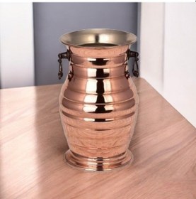 Resim Sümbüllü Bakır Vazo Bakır 