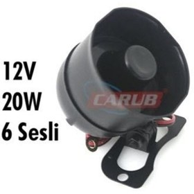 Resim Genel Markalar 6 Sesli Alarm Sireni Üniversel 20w 130db 12 Volt 