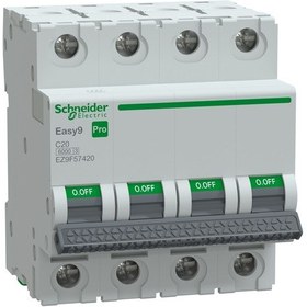 Resim Schneider Electric Ez9f57420 4x20a C 6ka Otomatik Sigorta Easy9 Pro 