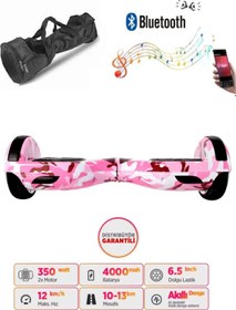 Resim Elektrikli Kaykay Hoverboard Bluetooth Hoparlörlü 6.5 Inch Grafiti Desenli Çanta Hediye 