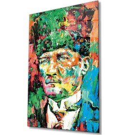 Resim Miyrem Glasses Collection -a1^ Atatürk Sanatsal Renkli 4mm Dayanıklı Cam Tablo Temperli Cam 