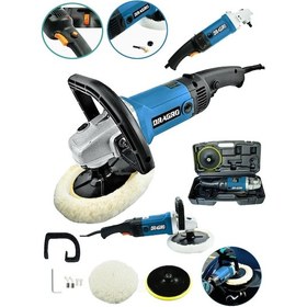 Resim Dragro GRZ-plsj4200 Lacivert 4200 W Bakir Sargili 6 Kademe Devir Ayarlı Polisaj Makinasi Zımpara Pasta Cila Makinesi 