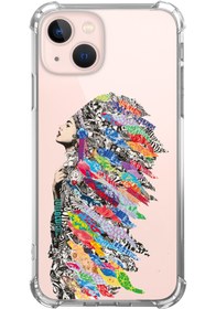 Resim Merwish Apple Iphone 14 Uyumlu Özel Tasarım Şeffaf Antishock Kenar Ve Darbe Korumalı Silikon Kılıf Desen 9 