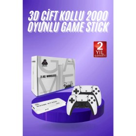 Resim 3D 4K Hd 2.4g Game Stick 4K Ultra Hd Oyun Konsolu Çift Kollu 