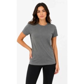 Resim Passense Basic Tişört Bisiklet Yaka Kısa Kol Günlük Yazlık Slim Fit T-Shirt - Antrasit 