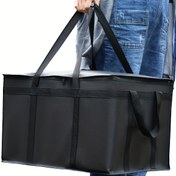 Resim 1 Adet XXXL (58,42 x 35,56 x 38,1 cm) Büyük Boy İzole Çanta, Dayanıklı Izolasyonlu Çanta, Çok Bölmeli Taşınabilir Soğutucu Çanta - Kamp, Seyahat ve Süpermarket İçin Hafif ve Sağlam Fermuarlı 