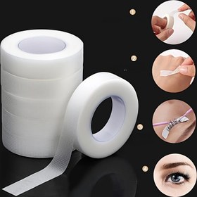 Resim 4 adet, Kirpik Bandı Şeffaf Yapışkan Kumaş 4.5m/Roll Yapışkan Nefes Alabilen Mikropore Kumaş Bandı Kirpik Uzatma Malzemesi için 