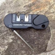 Resim 1parça Tungsten Çeliği Elmas Tapered Bileyici, Ambidextrous V-Grind Clip Point, Hafif, Çok Fonksiyonlu Manuel Hızlı Bileyici, Outdoor Kamp ve Yürüyüş için, Metal Uyumlu, Magnezyum Çubuğu/Çakmak Taşlı Değil 