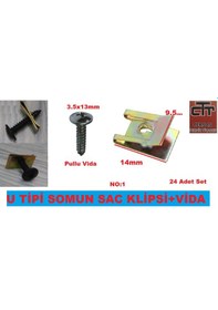 Resim Sac Klips U Tip Somun 24 Adet Set -Kaporta Tamir Klips Sac+ Vida N11.41354 