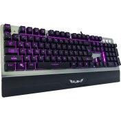 Resim Rush RK701 Metal Mekanik Hisli Işıklı Oyun Oyuncu Klavyesi Gamer 