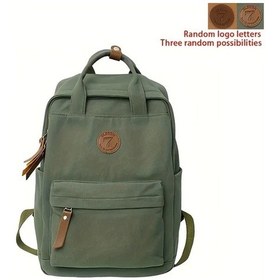 Resim Honeybeeshop Yeşil Vintage Fermuarlı Büyük Kapasiteli Çok Yönlü Seyahat Sırt Çantası Yeşil 