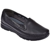 Resim Forelli Hakiki Deri Comfort Kadın Ayakkabı For-29423 Siyah Siyah 