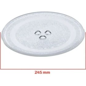 Resim Mikrodalga Cam Tepsi (24,5cm) Altı Tırnaklı 