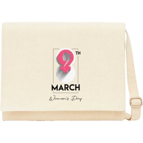 Resim 8 th March Krem Kanvas Postacı Çantası - Krem 