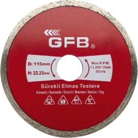 Resim Gfb 2381 Sürekli Turbo Elmas Mermer Granit Kesici 180MM 