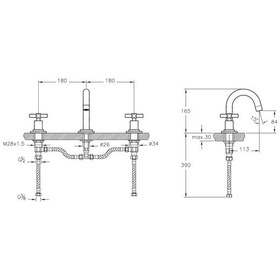 Resim Artema Juno 3 Delikli Lavabolar Lavabo Bataryası Bakır A4086126 