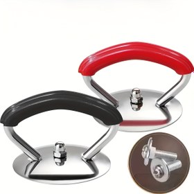 Resim 5 adet (1 Set) Siyah ve Kırmızı Paslanmaz Çelik Kapak Kolları ile Isıya Dayanıklı Kollar ve Kurulum Vidası - Mutfak Gereçleri Yedek Üst Kolları, Dayanıklı Kapak Aksesuarları, Mutfak Gereçleri için 