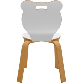 Resim Ens Kids Collection Panda Beyaz Laminant Kaplama Ahşap Çocuk Sandalyesi (2-7 Yaş) 