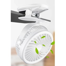 Resim 360° Dönen Taşınabilir Puset Fan Mandallı Kıskaçlı Model Bebek Arabası Araç Içi Fan Soğutucu Sessiz 