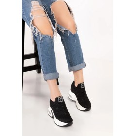 Resim Guja Kadın Siyah Taşlı Gizli Dolgu Topuk Sneakers 