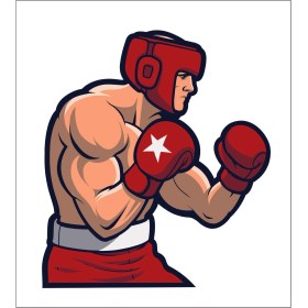 Resim Sticker Fabrikası Boksör Kick Boks Kickboks Sticker 00878 