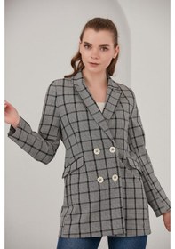 Resim Alexander Gardi Alexandergardı Ekoseli Blazer Ceket (B22-20401) 