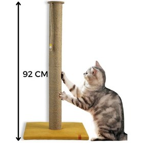 Resim 90 Cm Büyük Kedi Tırmalam Tahtası Catnipli Uzun Tırmalama Tahtası Sarı 